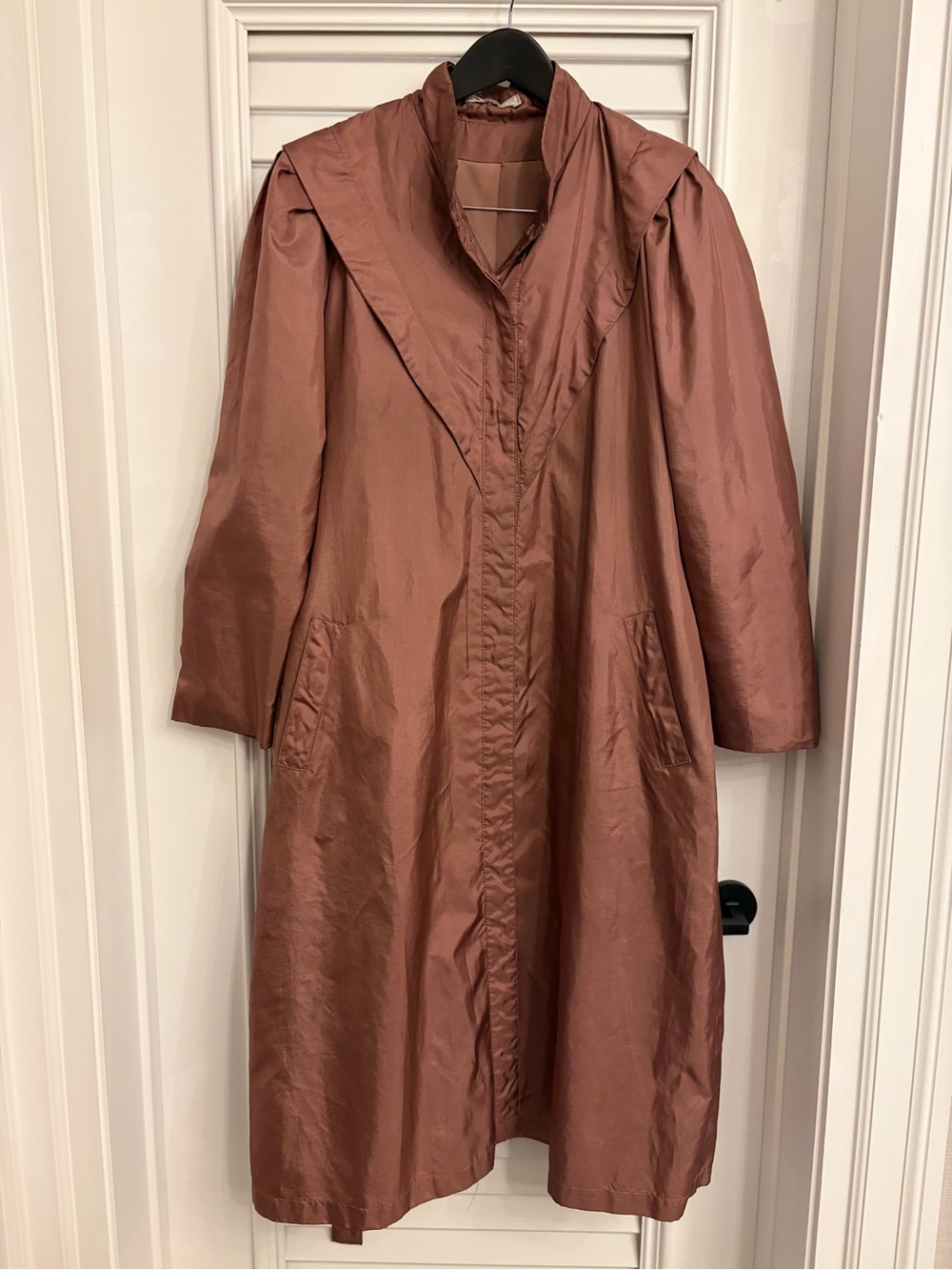 💕🦄 RARE 🤎☔️ Vintage Chic 60s Copper Rose Tone Trench Rain Shedder Coat 🌦️